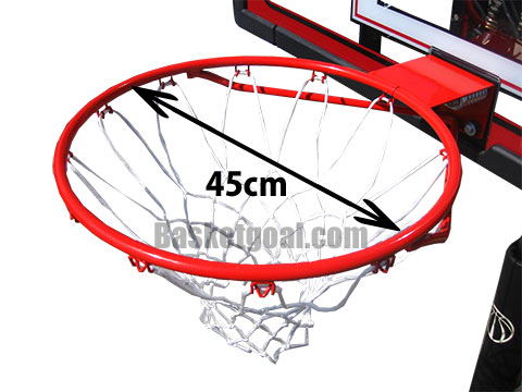 ライフタイム製バスケットボール　ゴールリングのサイズ
